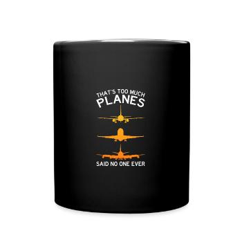Fluglotse Flughafen Tower - Tasse einfarbig - Schwarz - Vorne