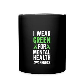 In May, we wear Green Mental Health - Full Colour Mug - black - Front