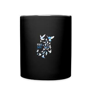 freedom,flock of birds,peace,freedom,deaf,clouds - Full Colour Mug - black - Front