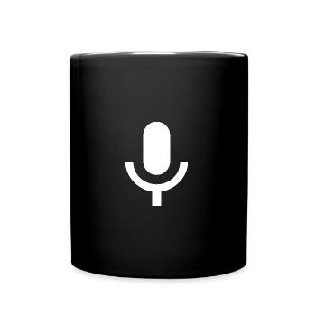 Microphone | Symbole | Blanc | idée cadeau - Mug uni - noir - Devant