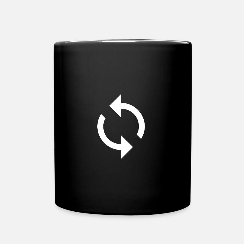 Répéter | Symbole | Blanc | idée cadeau - Mug uni - noir