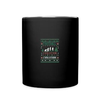 Fußball Evolution für Fußballfan - Fußballspieler - Tasse einfarbig - Schwarz - Vorne