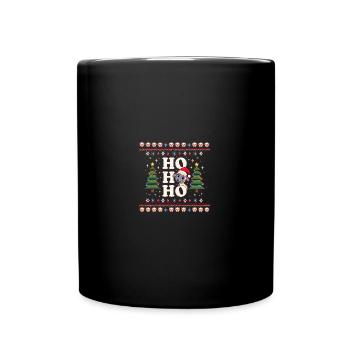 ho ho ho - schaf spruch - Ugly Christmas - Tasse einfarbig - Schwarz - Vorne