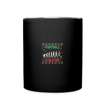 Evolution Fußball | Fußballspieler - Tasse einfarbig - Schwarz - Vorne