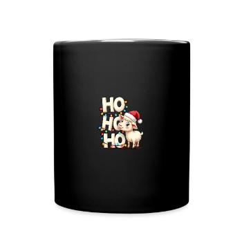 ho ho ho schaf spruch weihnachts hemden für männer - Tasse einfarbig - Schwarz - Vorne