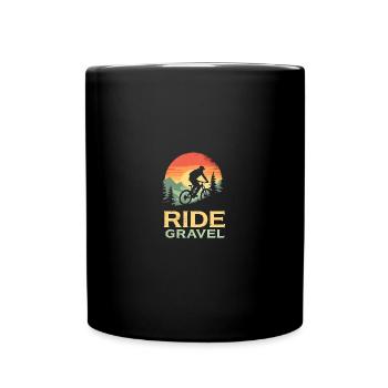 Vintage Ride Grave Gravel Bike Rennrad Cyclocross - Tasse einfarbig - Schwarz - Vorne