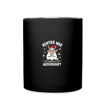 Rentier war ausverkauft Schaf - Tasse einfarbig - Schwarz - Vorne