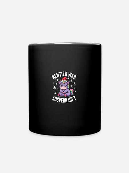 Rentier war ausverkauft Einhorn - Tasse einfarbig - Schwarz