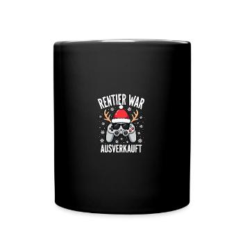 Rentier war ausverkauft gamer - Tasse einfarbig - Schwarz - Vorne