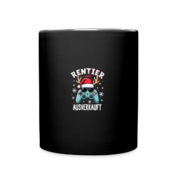 Rentier war ausverkauft gamer - Tasse einfarbig - Schwarz - Vorne