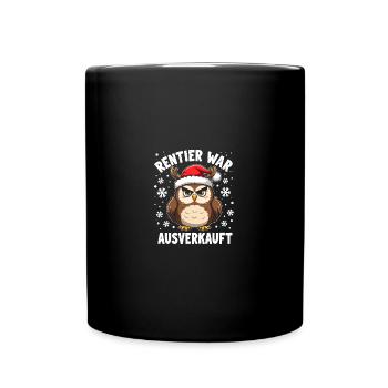 Eule Rentier war ausverkauft - Tasse einfarbig - Schwarz - Vorne
