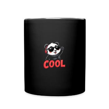 cooler Panda - Tasse einfarbig - Schwarz - Vorne