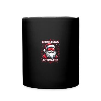 Weihnachtsmann auf Skis: Christmas Mode Activated - Tasse einfarbig - Schwarz - Vorne