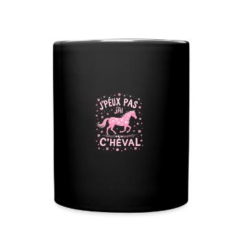 J'Peux Pas J'Ai Cheval - Rose - Mug uni - noir - Devant