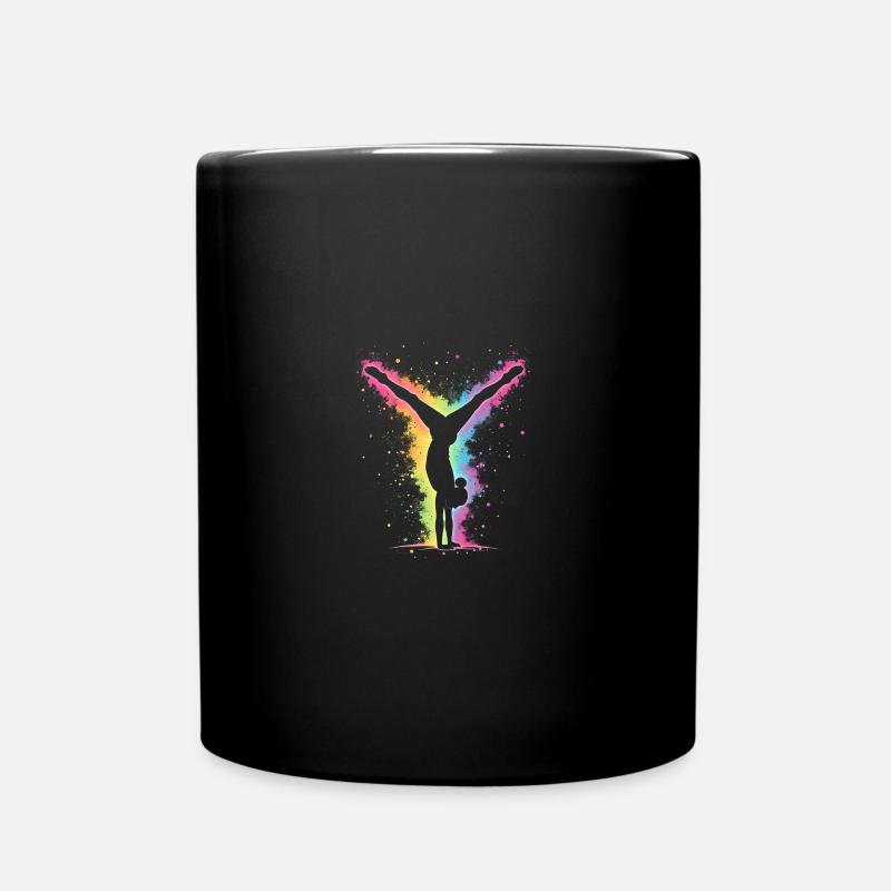 Gymnastik Herzschlag - Turnerin - Tasse einfarbig - Schwarz