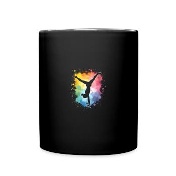Turnerin - Geboren zum Turnen - Tasse einfarbig - Schwarz - Vorne