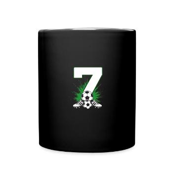 7th Birthday Soccer Player 7 Years Children - Full Colour Mug - black - Front