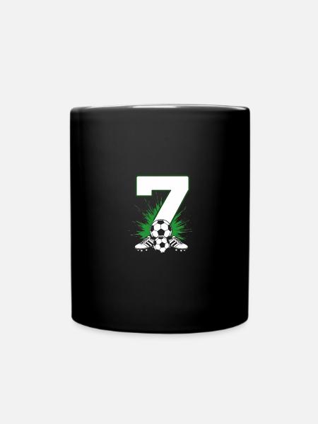 7. Geburtstag Fußballspieler 7 Jahre Kinder - Tasse einfarbig - Schwarz