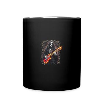 Grim Reaper with Electric Guitar Rock Heavy Metal - Full Colour Mug - black - Front
