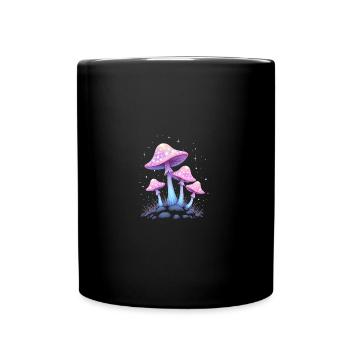 Magische Pilze - Mystische Waldkunst - Tasse einfarbig - Schwarz - Vorne