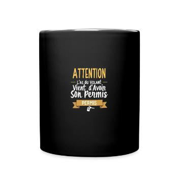 Jeune Conducteur - Humour Permis - Mug uni - noir - Devant