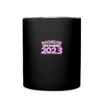 Bachelor 2023 Abschluss Promotion Sponsion - Tasse einfarbig - Schwarz - Vorne