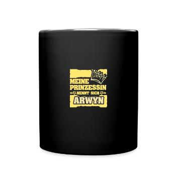 Girl's name Arwyn - Full Colour Mug - black - Front
