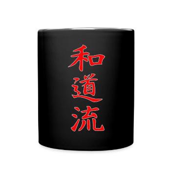 Wado-Ryu Kanji Design in rot - Tasse einfarbig - Schwarz - Vorne