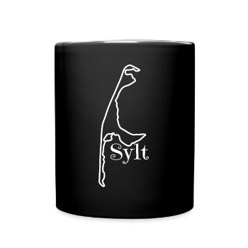 Island of Sylt - contour - with lettering "Sylt" - Full Colour Mug - black - Front