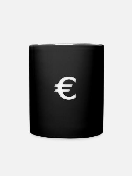 Euro white - Tasse einfarbig - Schwarz