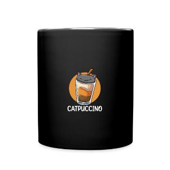 Catpuccino Kawaii Katze Kaffee Anime Otaku - Tasse einfarbig - Schwarz - Vorne