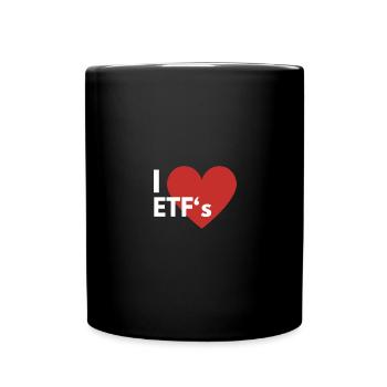 I Love ETF Indexfonds Sparen Anlage Aktienfonds - Tasse einfarbig - Schwarz - Vorne