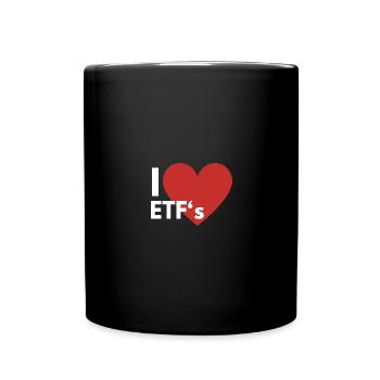 I Love ETF Indexfonds Sparen Anlage - Tasse einfarbig - Schwarz - Vorne