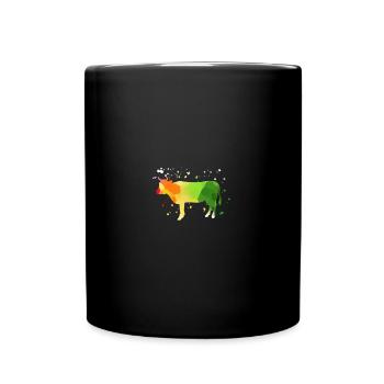 Kuh - Tasse einfarbig - Schwarz - Vorne