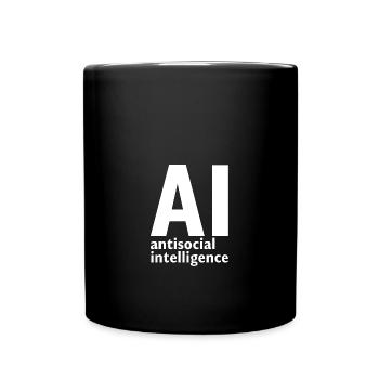 antisocial versus artificial intelligence - Tasse einfarbig - Schwarz - Vorne
