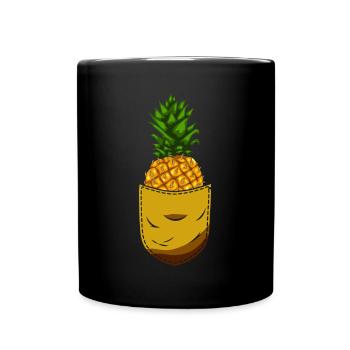 Sommerurlaub Geschenk Frucht Tropische Ananas - Tasse einfarbig - Schwarz - Vorne