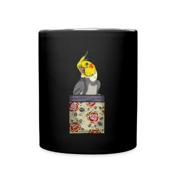 Bird Pet Gift Breast Bag Cockatiel - Full Colour Mug - black - Front