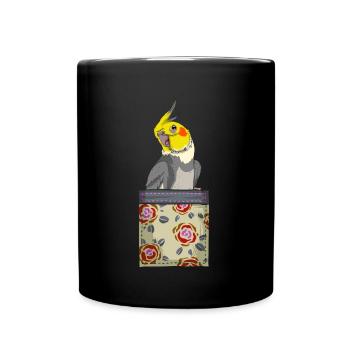 Parrot Bird Breast Pocket Cockatiel - Full Colour Mug - black - Front