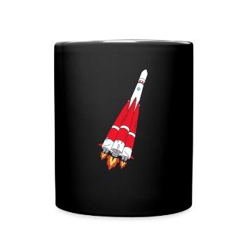 Rocket with thrust - hand-painted - Full Colour Mug - black - Front