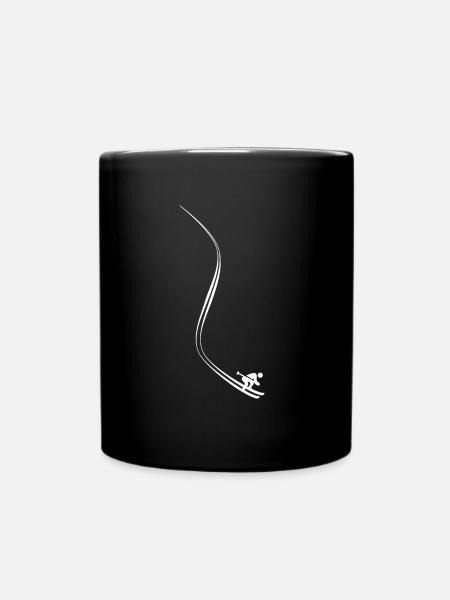 ski white - Full Colour Mug - black