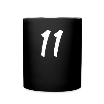 Nummer 11 - Tasse einfarbig - Schwarz - Vorne