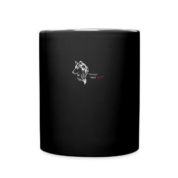 Loup - CITATION "Stronger than fear" - Mug uni - noir - Devant