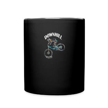 Mountainbike MTB bergab - Tasse einfarbig - Schwarz - Vorne