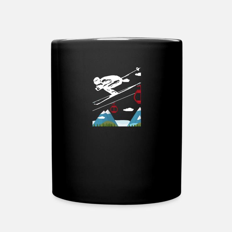 Ski Skiurlaub Ski fahren - Tasse einfarbig - Schwarz