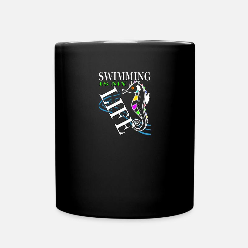 schwimmen Schwimmer - Tasse einfarbig - Schwarz
