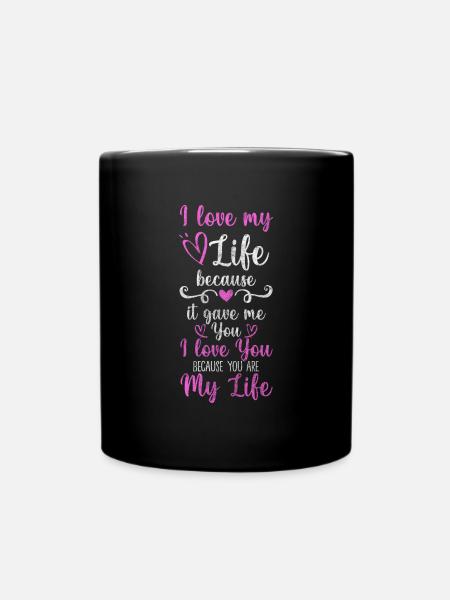 Dear Romantic Dear Friends - Full Colour Mug - black
