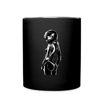 Motorradfahrerin Motorrad für eine - Tasse einfarbig - Schwarz - Vorne