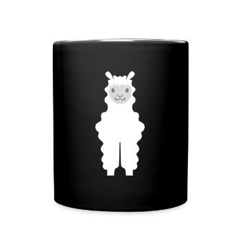 Alpaca motif llama front sweet alpaca llama plush - Full Colour Mug - black - Front