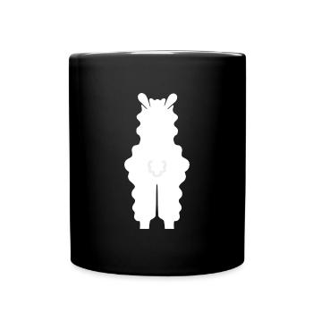 Alpaca Lama Plush Alpaca from behind Llama cute - Full Colour Mug - black - Front