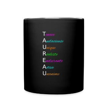 TAUREAU Tenace Audacieuse Unique Réaliste - Mug uni - noir - Devant